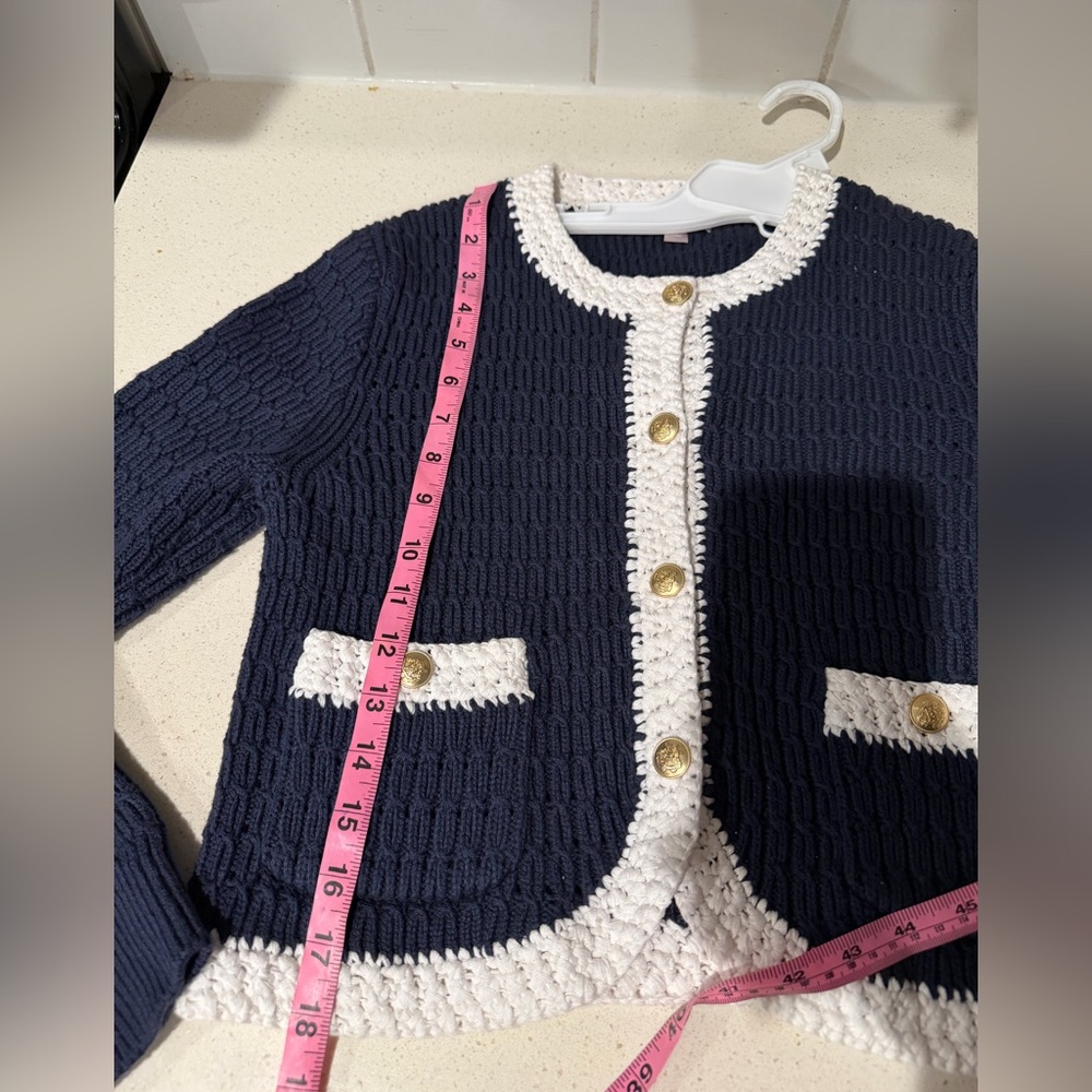 J.Crew Cropped sweater lady jacket with contrast trim Size S - Picture 13 of 16
